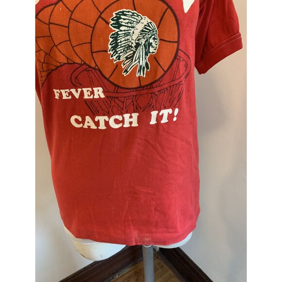 VTG 70s 80s Raglan Cotton Short Sleeve Tee Indian Fever Catch It Basketball Indy - Picture 6 of 11